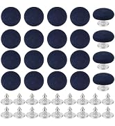 BENECREAT 24 Pcs 0.55 Inch Baseball Cap Button, Top Replacement Hats Button Marine Blue Cloth Cov...
