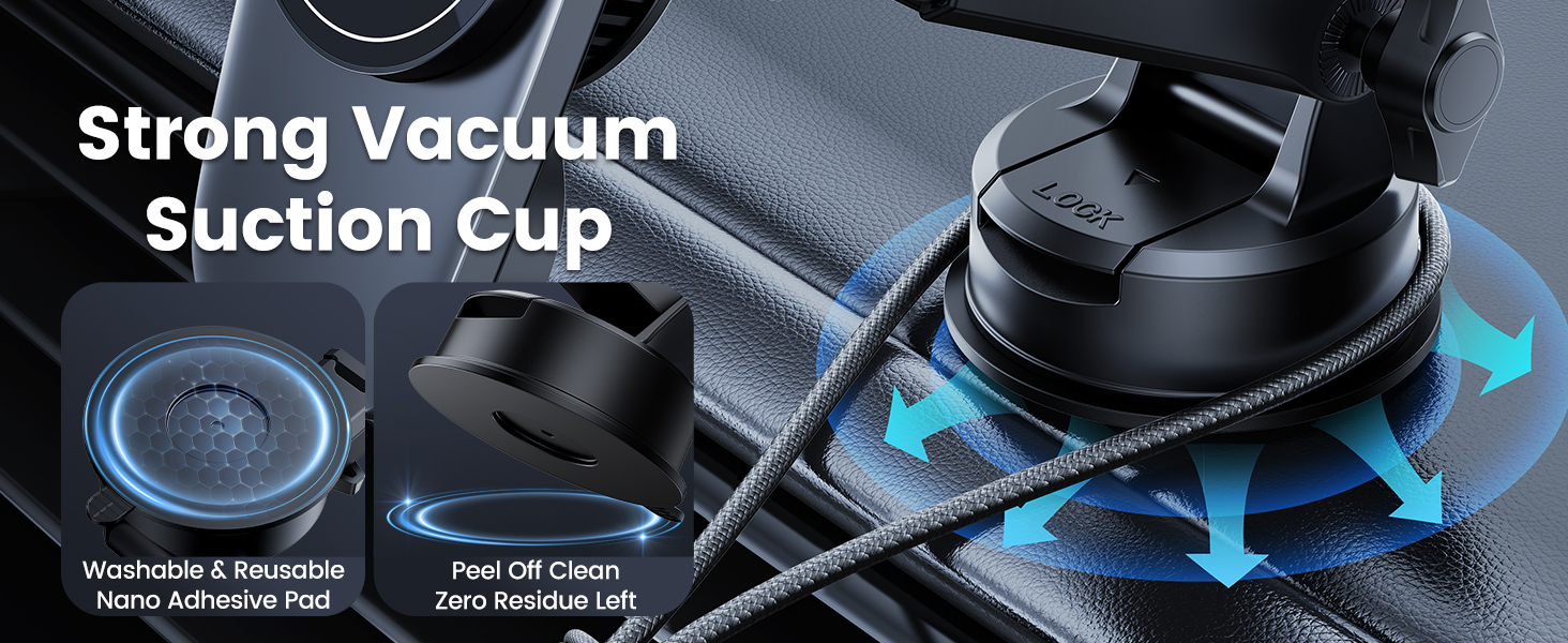 Installing the suction car phone mount charger to your dashboard/windshield/window/wall