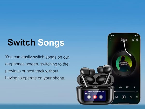wireless touch screen headphones