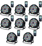 LUNSY Dj Lights, 8 Pack 36 LED Par Lights Stage Lights with Sound Activated Remote Control &amp; DMX ...