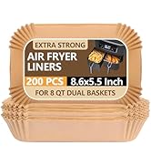 UBeesize Air Fryer Paper Liners Disposable For Ninja, 200 PCS Non Stick Parchment Paper For Ninja...
