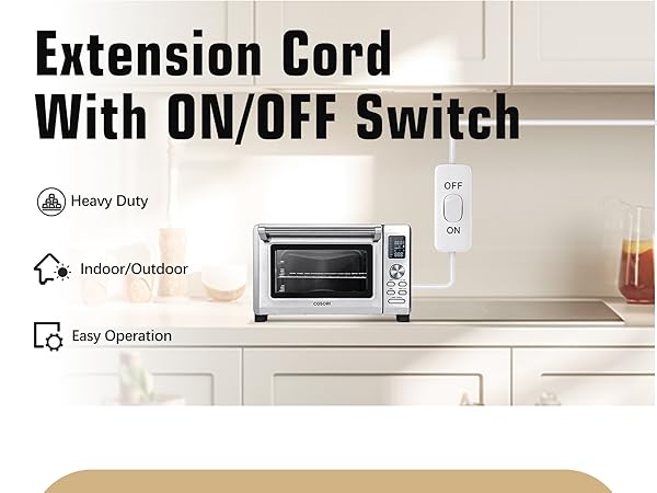 Extension Cord with Switch 3-Prong Indoor Black 