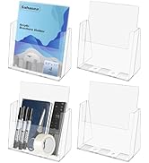 Sahasea Brochure Holder 8.5 x 11, 4 Pack Flyer Holder for Real Estate, Acrylic Sign Holder, Clear...