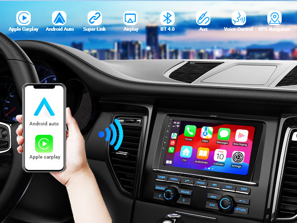 10&amp;#34; wireless double din car stereo