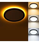 Matane Dimmable LED Flush Mount Ceiling Light Fixture with Night Light, 8.7inch 1800LM 3000K/4000...