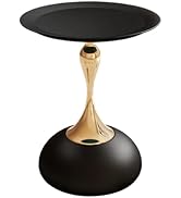 Metal Round End Table,Modern Pedestal Table,Corner Drink Tables,Accent Side Table Nightstand for ...