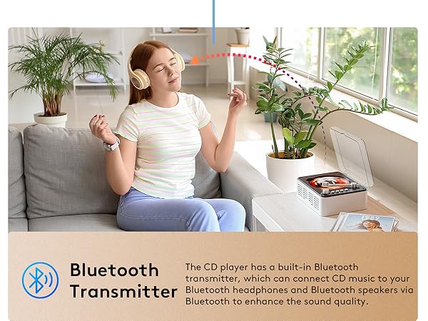 CD player with Bluetooth transmitter