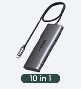 UGREEN Revodok Pro 210 Docking Station 10 in 1 USB C Dock Dual HDMI 4K@60Hz Single 8K@30Hz 100W P...