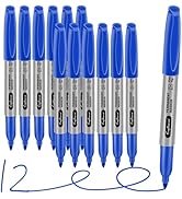 craftinova Blue Permanent Marker Bulk, Fine Point Markers Work on Plastic Metal Wood Glass, Water...