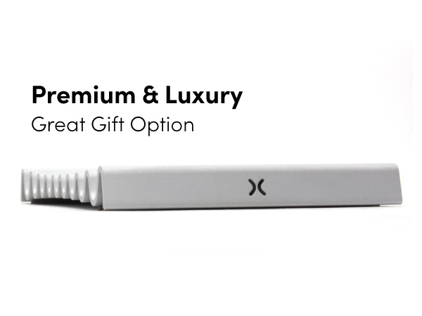 Side view of aluminum soap dish with a premium wave design, a luxury gift option for any bathroom.