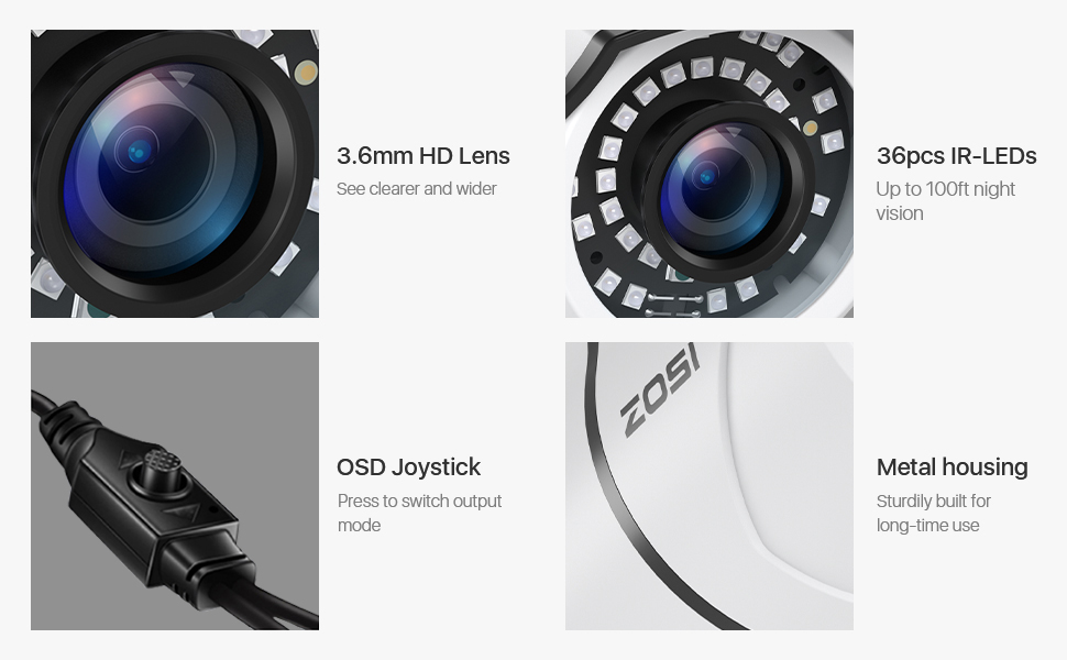 weatherproof security wired camera with 120ft night vision 