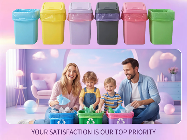 Trash Bags - Colored Small Garbage Bags Unscented Can Liners