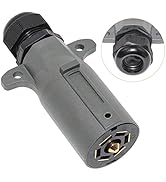 Oyviny RV 7 Pin Trailer Plug with IP68 Waterproof Seal, Detachable 7 Way Round RV-Style Trailer S...