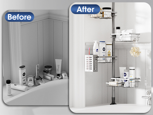 corner shower shelves