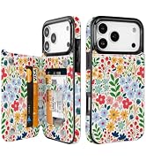 Obbii for iPhone 18 Pro Max Case Flip Wallet with Card Holder,Wildflower | Flip PU Leather Kickst...
