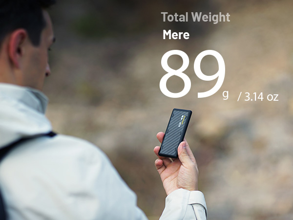 A person holding the NB Air in their hand, the camera is over this persons shoulders.