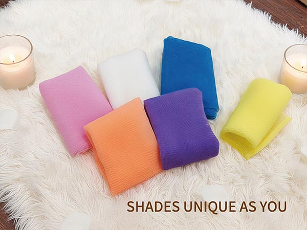 Unlike traditional loofahs, our quick-drying nylon fabric stays fresh and clean.