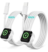 Upgraded 2 Pack for Apple Watch Charger USB C Cable, [MFi Certified] iWatch Charger Cable 3.3FT M...