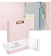 Ospelelf 3 Ring Binder with Clipboard 1 Inch Leather Binder for Letter Size (8.5" x 11"), Clipboa...