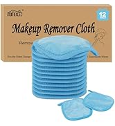 HOMEXCEL Makeup Remover Cloth 12 Count (Pack of 1),Reusable Makeup Remover Pads,Washable Ultra So...