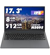 MTWZMM 17.3-inch Laptop: Celeron N5095 Processor (up to 2.9GHz), 8GB RAM + 512GB SSD Storage, Win...