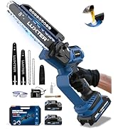 LUXTER Mini Chainsaw Brushless 8 inch &amp; 6 inch Cordless Hand Held Chain Saw 2 x 2.0Ah Battery Sma...
