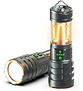 iodoo 2 in 1 Rechargeable Flashlight 5000mAh All Aluminum Body Camping Lantern True 5000 Lumens O...