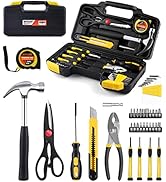DIFFLIFE 40-Piece Tool Set - General Household Hand Tool Kit with Plastic Toolbox Storage Case…