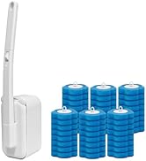 Disposable Toilet Brush with 48 Refills,Toilet Cleaning Supplies,Toilet Wand Brush Starter Kit,Wa...