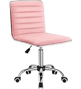 Furmax Mid Back Task Chair,Low Back Leather Swivel Office Chair,Computer Desk Chair Retro with Ar...