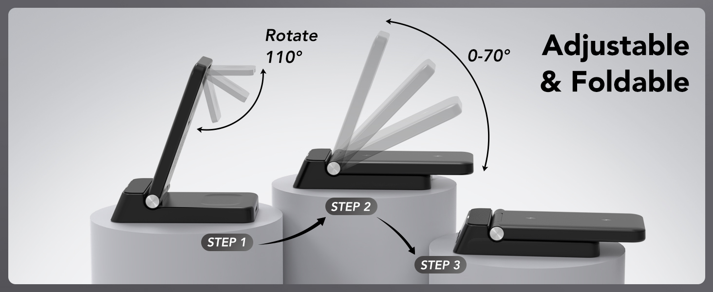 Foldable wireless charger compatible for samsung