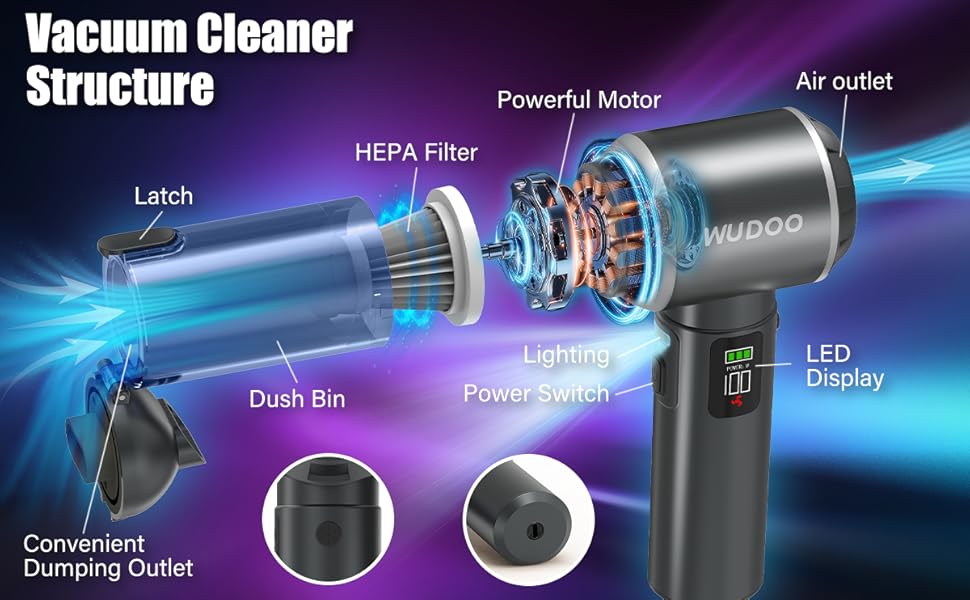 wudoo 5-in-1 Car Vacuum Cleaner