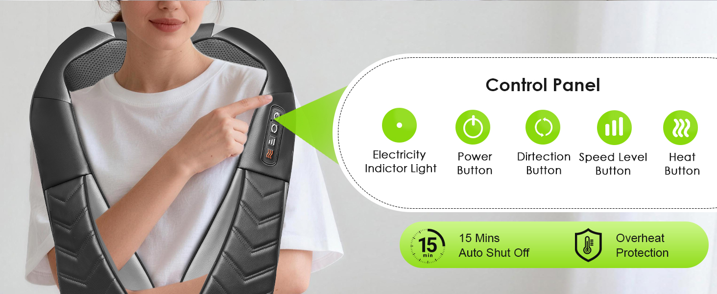 cordless neck and back massager with heat