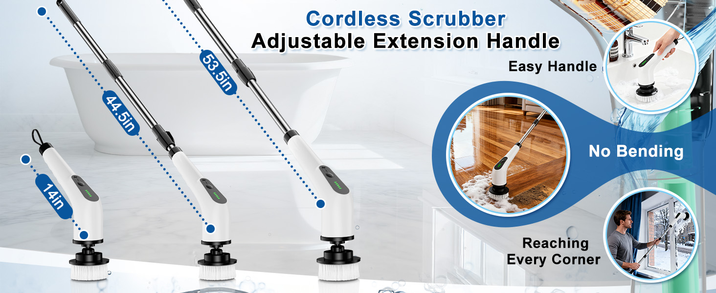 shower scrubber with long handle