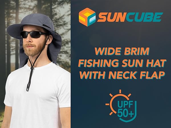 outdoor sun hat with uv protection neck flap men