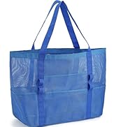 GYEUKHAM Mesh Beach Bag - Large Beach Tote Bag with Multiple Pockets for Family Beach Bag for Toy...
