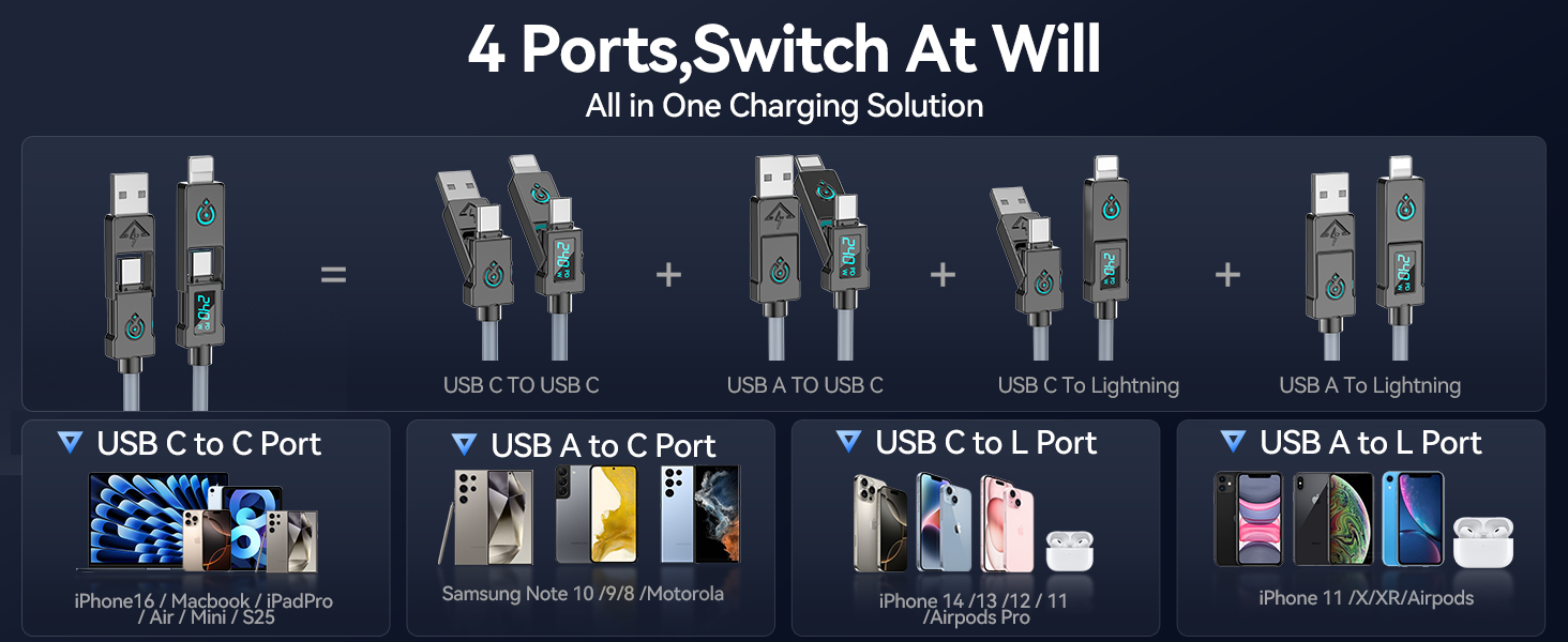 4 in 1 charging cable