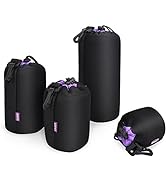 CADeN Lens Pouch Set 4 Pack Replacement Compatible for Canon, Nikon, Sony, Pentax, Olympus (Small...