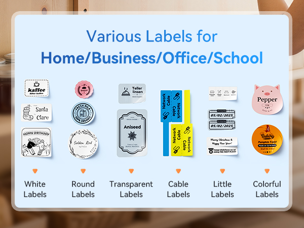 Various Labels for Home/Business/Office/School