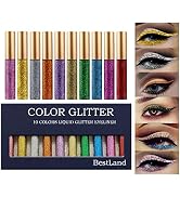 10 Colors Liquid Glitter Eyeliner Metallic Shimmer Glitter Eyeshadow Pigment Eyebrown Shimmer Wat...