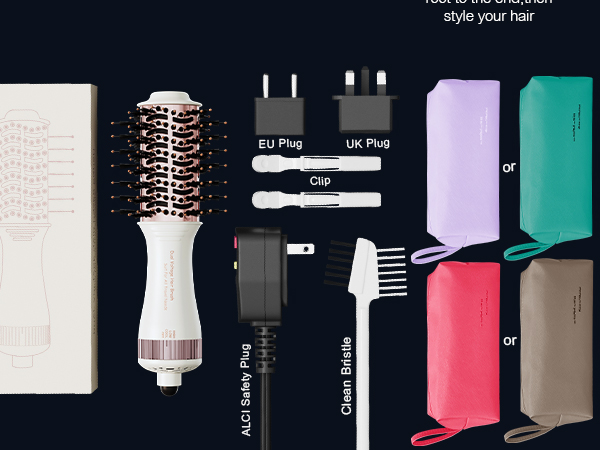 Travel Dual Voltage Hair Dryer Brush 110v~240v Accessories