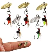 Dovesun Fly Fishing Lures Fly Fishing Flies Wet/Dry Fishing Lures with Fishing Spinner for Bass S...