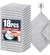 Navona 18 Pcs New Upgrade Steel Wire Dishcloth,Double-Layer Steel Wire Cleaning Cloth,Powerful Cl...