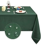 Obstal 210GSM Rectangle Green Table Cloth, Christmas Decorations Waterproof Tablecloth, Table Cov...