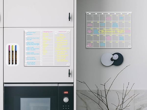 Non-Magnetic Dry Erase Calendar for Fridge, Monthly Calendar for All Smooth Surfaces