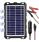SUNAPEX 12V Solar Trickle Charger for Boat Battery Solar Battery Charger 12 Volt Waterproof 8W So...