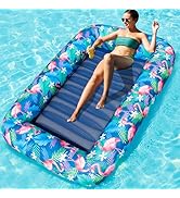FindUWill Oversized Pool Float Lounger, 72" X-Large Fabric Covered Pool Floats Adult, Heavy Duty ...