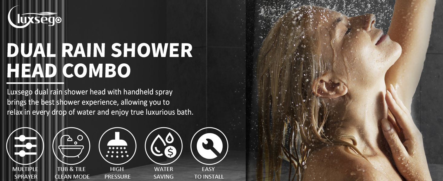DUAL RAIN SHOWER HEAD COMBO