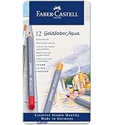 Faber-Castell Goldfaber Aqua Watercolor Pencils - Tin of 12 Colors, Pre-Sharpened Water Colored P...