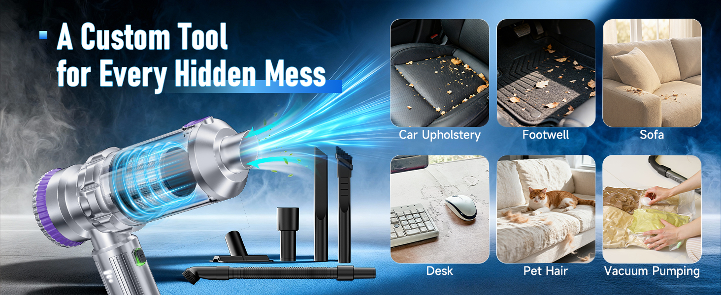handheld car vacuum for car, sofa, home, desk, pet hair